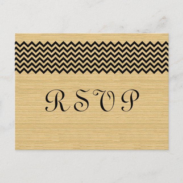 Ebony Rustic Chevron OSA Postcard Inbjudan Vykort (Framsida)
