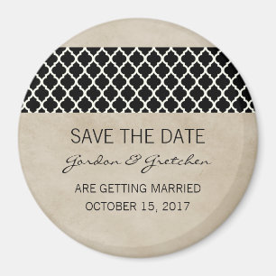 Ebony Rustic Quatrefoil Spara datum magneter