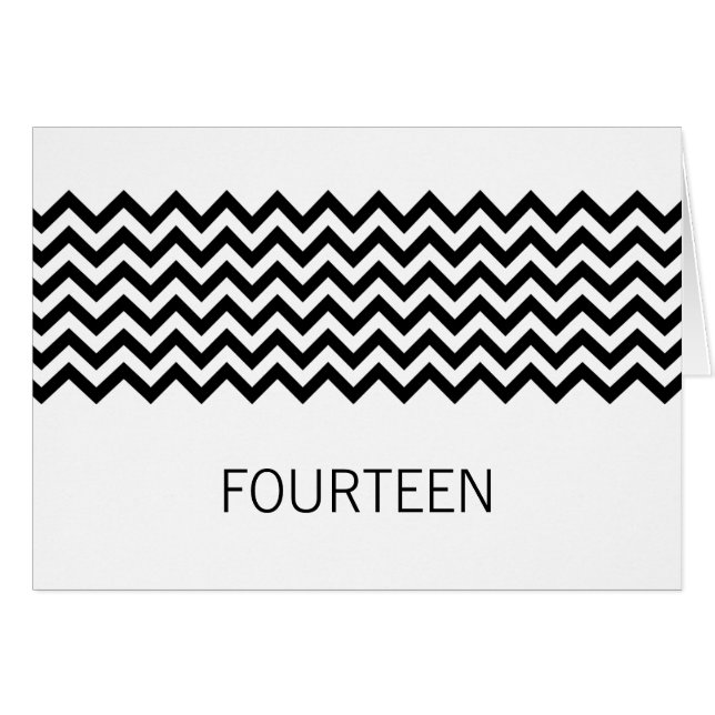 Ebony Simple Chevron-Bordsnummer Card Hälsningskort (Framsidan Horizontal)