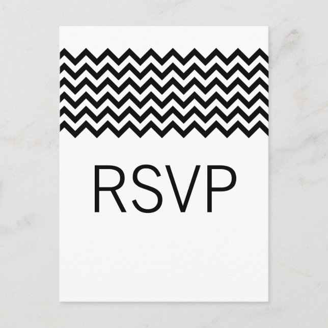 Ebony Simple Chevron OSA Postcard Inbjudan Vykort (Framsida)