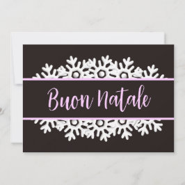 Ebony svart, ljuslila och vita snöflingor julkort