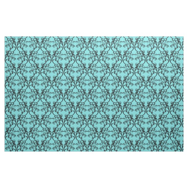 Ebony Turcos Parisian Damask Pattern Fabric Tyg (Fat Quarter)