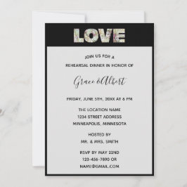 Ebony Vanilla Strawberry Hydrangeas Rehearsal Inbjudningar