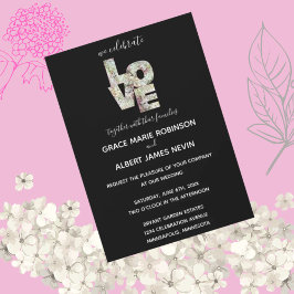 Ebony Vanilla Strawberry Hydrangeas Wedding bjudan