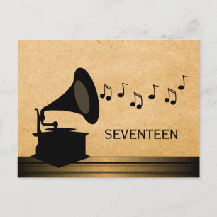 Ebony Vintage Gramophone Bord vycard Vykort