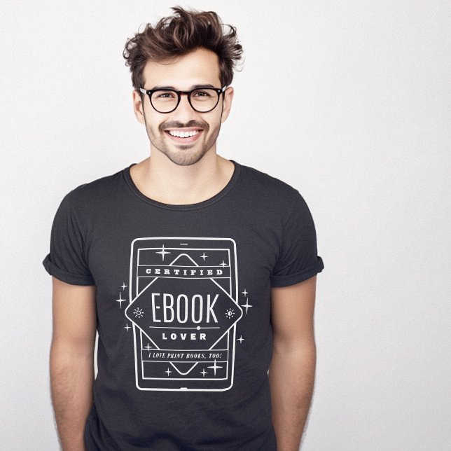 Ebook Bok Älskare Auktoriserad minimalist T Shirt (Ebook Book Lover Certified Minimalist T-Shirt)