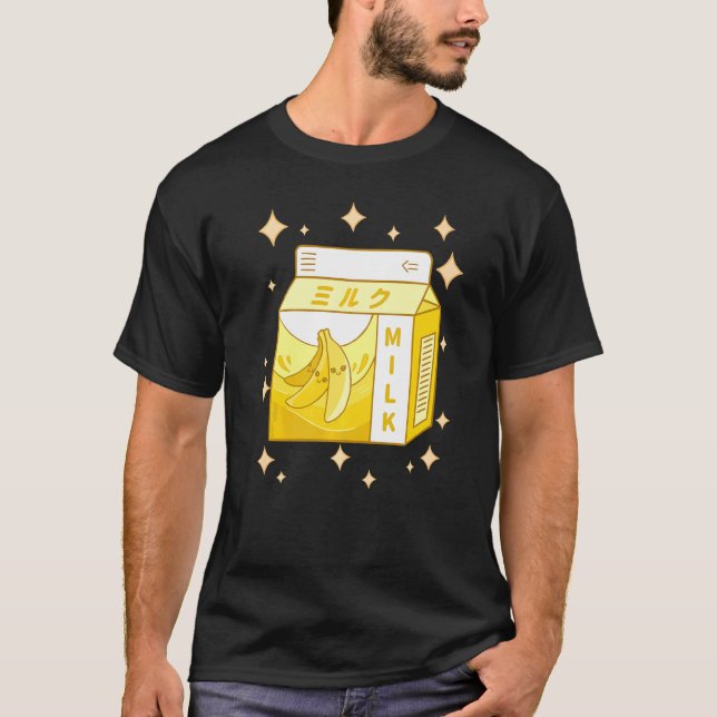 Eboy Mjölk Shake Carton Cute Japanska Banana Mjölk T Shirt (Framsida)