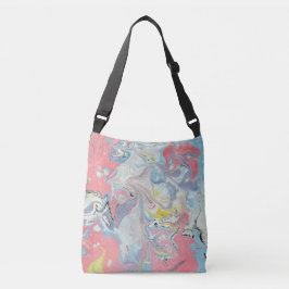 Ebru Art Pastel Abstract Marbled Cross Body Bag Axelväska
