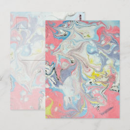 Ebru Konst Pastell Abstrakt — Signatur Matt Vykort