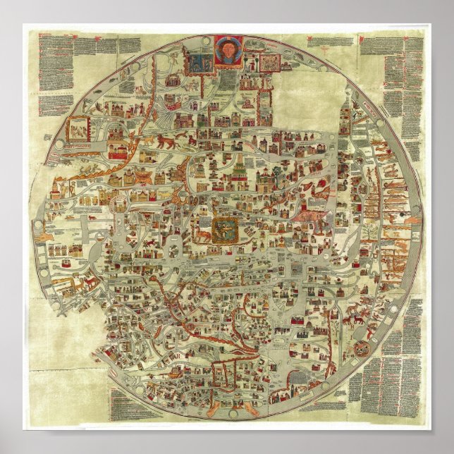 Ebstorf Karta (1300-talet) Poster (Framsidan)