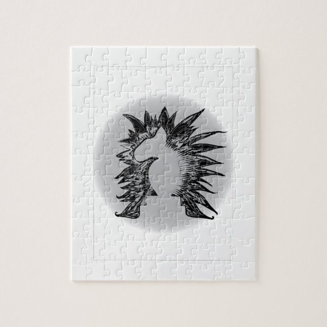 EBT-schack-schack, modern konstillustration av hus Pussel (Vertikal)