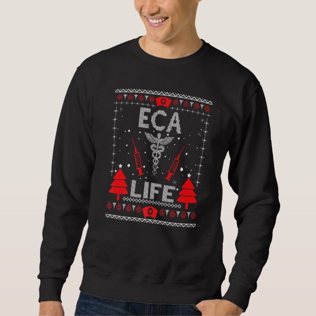 Eca Life Ugly jul Sweaters Matching Group Xm Lång Ärmad Tröja (Framsida)