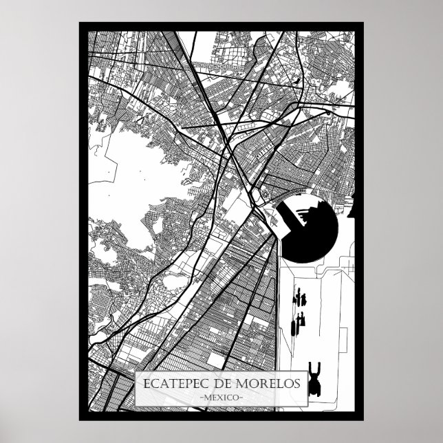 Ecatepec de Morelos Mexico City Karta Poster (Framsidan)