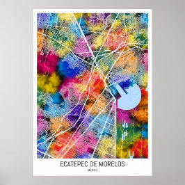 Ecatepec de Morelos Mexico City Karta Poster
