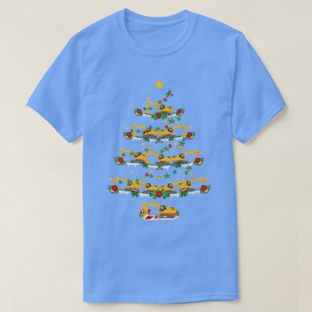 Ecavator Älskare Julafton Matching Santa Ecavator  T Shirt (Design framsida)