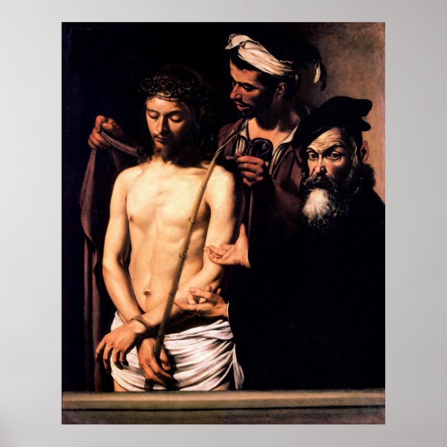 Ecce Homo från Caravaggio (1605) Poster (Framsidan)