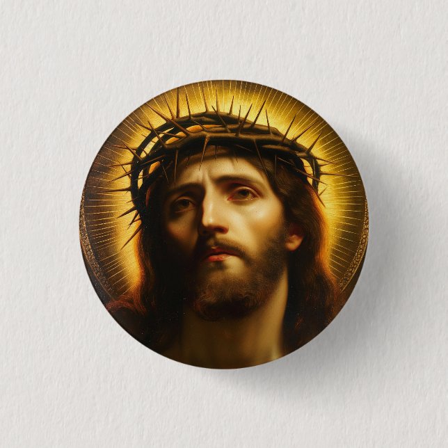 Ecce Homo | Jesus Kristus med törnekrona Knapp (Framsida)