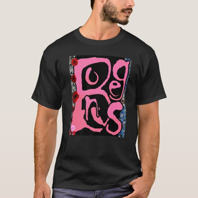 Eccentric Kooky Bong Bones Script Illustration T Shirt (Framsida)