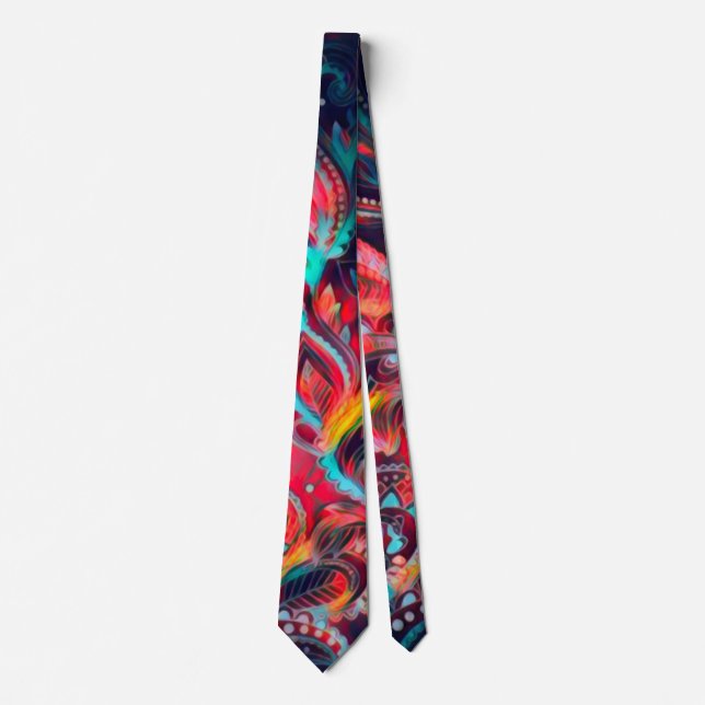 Eccentric Phoenix Satin Paisley Neck Tie Slips (Framsida)