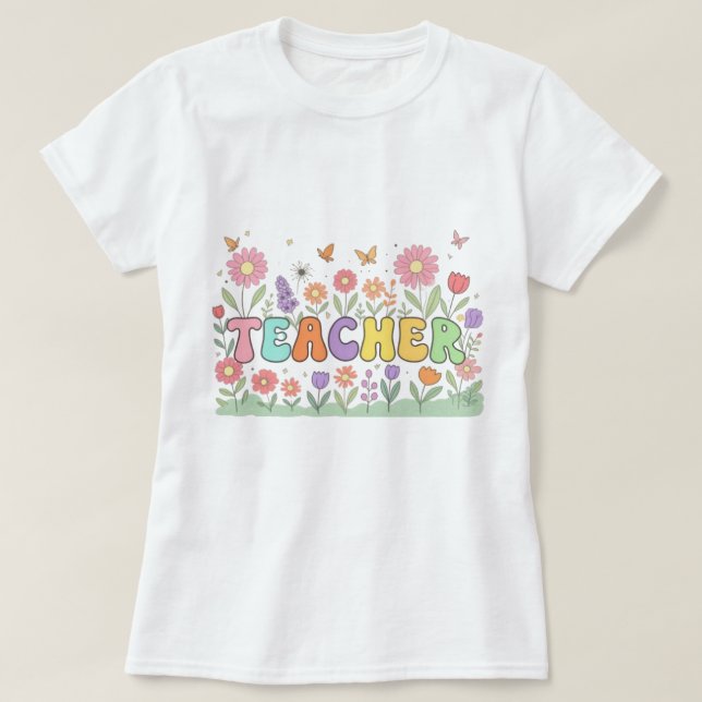 Eccentric Teacher Art - Pastel Gift for Teacher T Shirt (Design framsida)