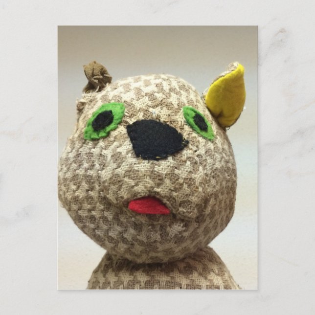 Eccentric Tunga ut-stuffed Cat Vykort (Framsida)