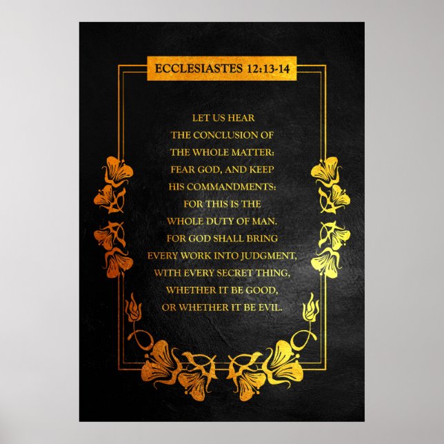 Ecclesiastes 12:13-14 Bible Verse Poster (Framsidan)