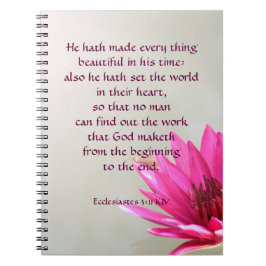 Ecclesiastes 3:11 Allt vackert på hans tid Anteckningsbok Med Spiral