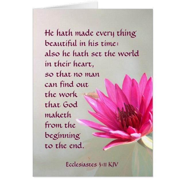 Ecclesiastes 3:11 Allt vackert på sin tid OBS Kort (Framsidan)