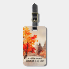 Ecclesiastes 3:11 Bible Verse Fall Watercolor Bagagebricka