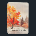 Ecclesiastes 3:11 Bible Verse Fall Watercolor iPad Mini Skydd<br><div class="desc">Den inspirerande citatteckenskriften faller vattenfärgen ipad cover skildrar vackert träd med färglöst rött och orange höst löv. Bible Verse Ecclesiastes 3:11: "Han har gjort allt vackert på sin tid."</div>