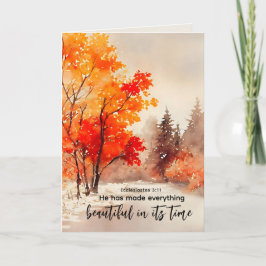 Ecclesiastes 3:11 Bible Verse Fall Watercolor Kort