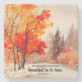 Ecclesiastes 3:11 Bible Verse Fall Watercolor Stenunderlägg