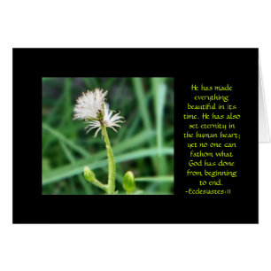 Ecclesiastes 3:11-blomsterkort hälsningskort