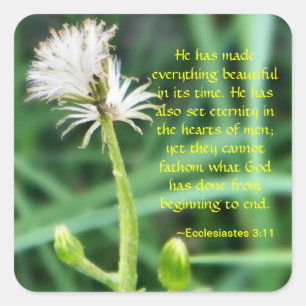 Ecclesiastes 3:11-dekal fyrkantigt klistermärke