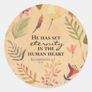 Ecclesiastes 3:11 Han har satt evighet i hjärtat Runt Klistermärke