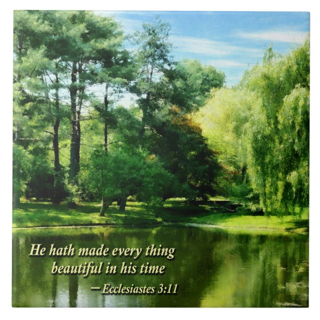 Ecclesiastes 3 11 han Hath gjorde allt Beautifu Kakelplatta (Framsidan)