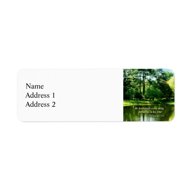 Ecclesiastes 3 11 han Hath gjorde allt Beautifu Returadress Etikett (Framsidan)