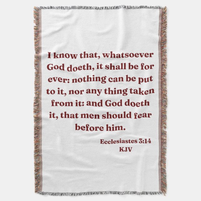 Ecclesiastes 3:14 KJV Bible Verse Filt (Framsidan Vertikal)