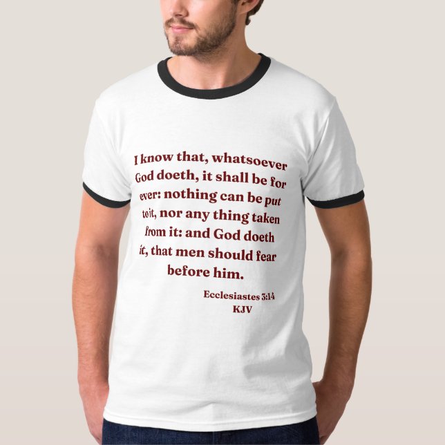 Ecclesiastes 3:14 KJV Bible Verse Manar Ringer T Shirt (Framsida)