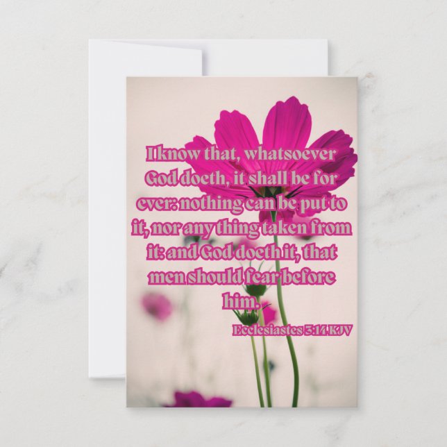Ecclesiastes 3:14 KJV Bible Verse Pic Hälsning Kort (Framsida)