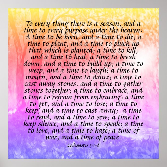 Ecclesiastes 3:1-8 poster (Framsidan)