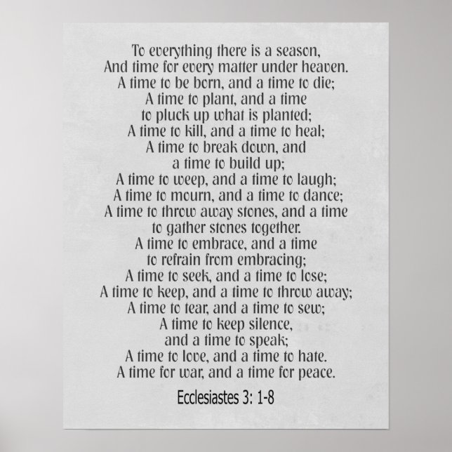 Ecclesiastes 3: 1-8 poster (Framsidan)