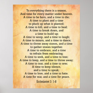 Ecclesiastes 3 1-8 poster