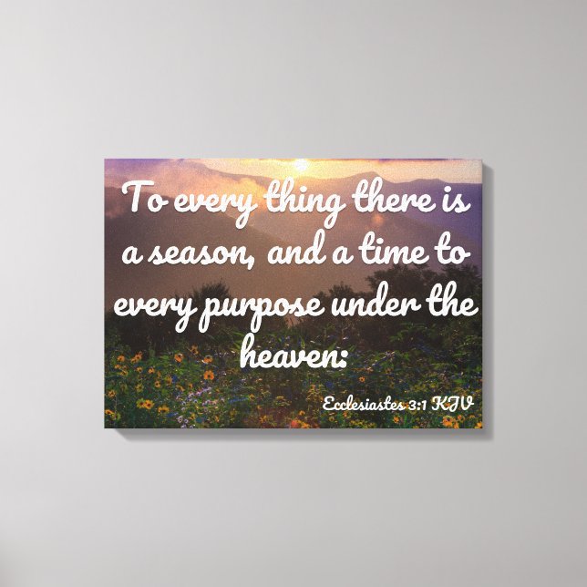 Ecclesiastes 3:1 Bible Verse KJV Pic Wall Art Canvastryck (Framsida)