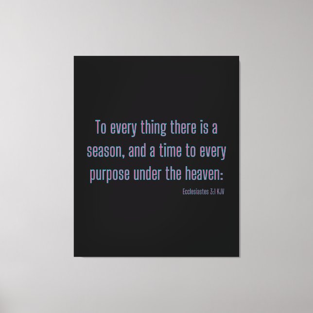 Ecclesiastes 3:1 Bible Verse KJV Wall Art Canvastryck (Framsida)