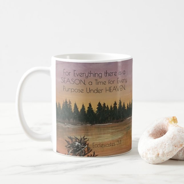 Ecclesiastes 3:1 Bible Verse Rustic liggande Kaffemugg (Med munk)