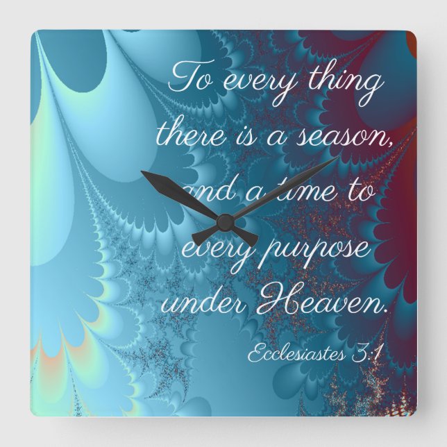 Ecclesiastes 3:1 fyrkantig klocka (Framsida)