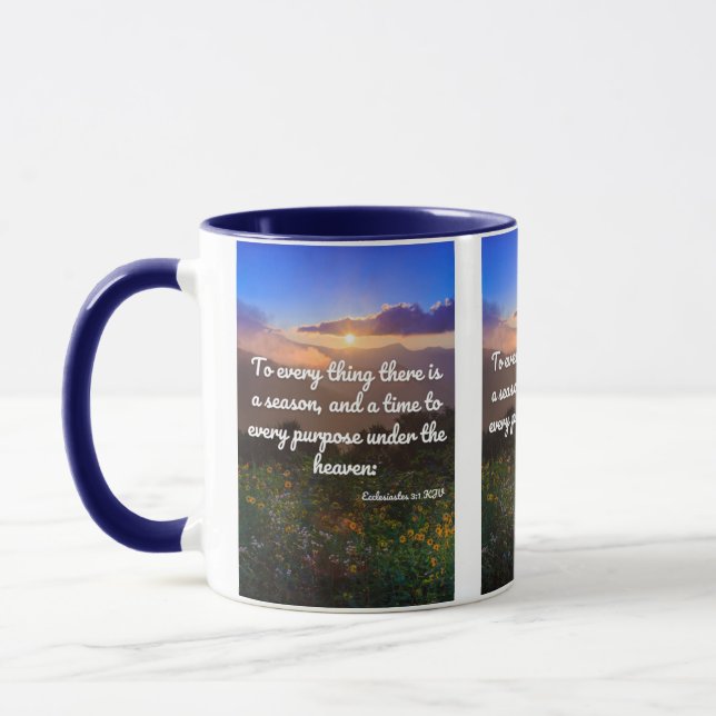 Ecclesiastes 3:1 KJV Bible Verse Pic Two Tone Mugg (Vänster)