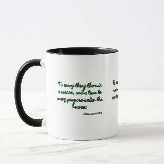 Ecclesiastes 3:1 KJV Bible Verse Two-Tone Mugg (Vänster)