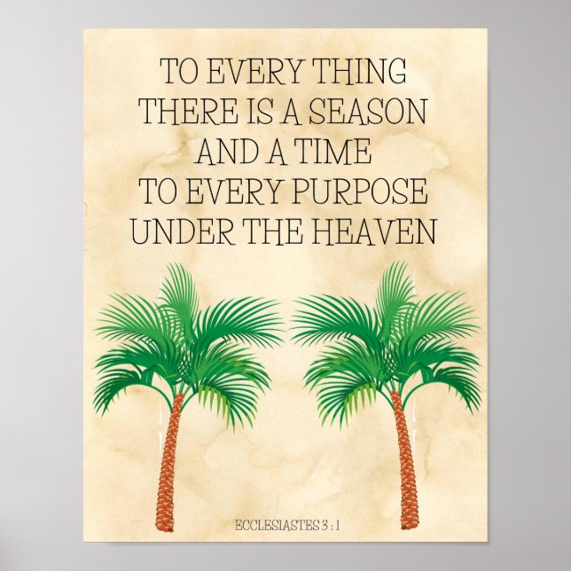ECCLESIASTES 3 : 1 på ett bibliskt stil-kort Poster (Framsidan)